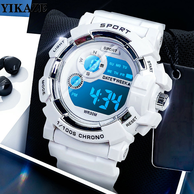 Smartwatch Digital Watches For Kid Boy With Alarm - YIKAZE детские часы, модные светящиеся водонепроницаемые