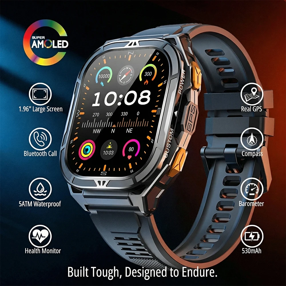 Smartwatch Watches For Men With Gps - Роскошные умные часы AMOLED с GPS,