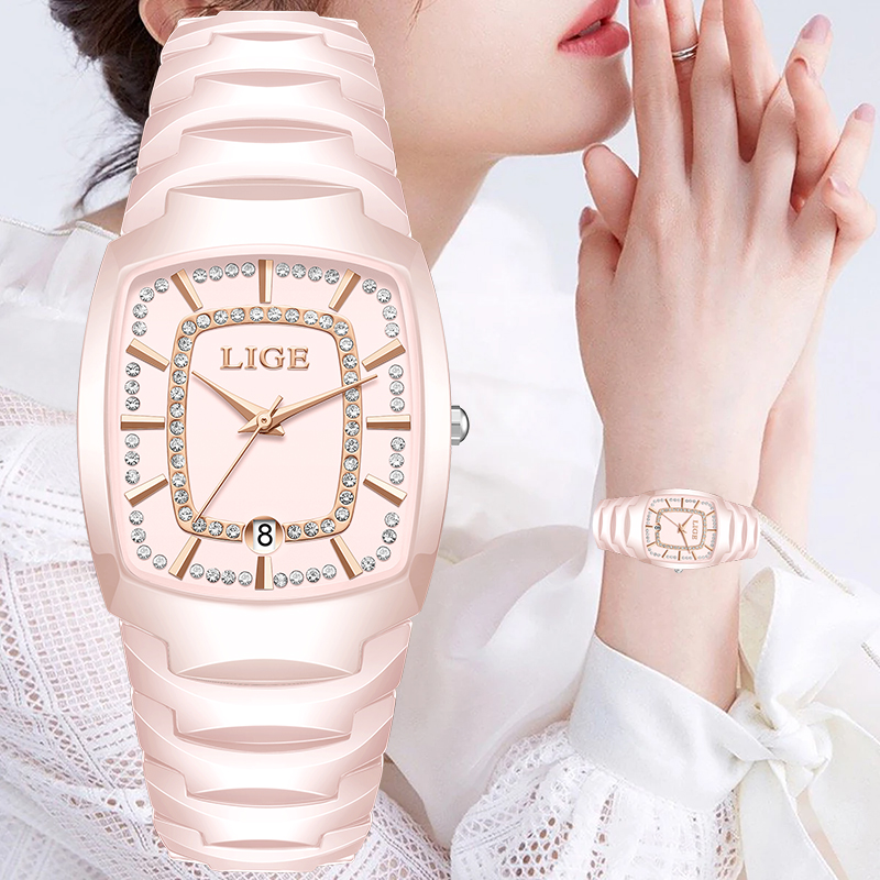Luxury Ceramic Watch - Элегантные роскошные кварцевые часы LIGE для