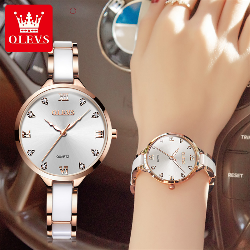 Luxury Ceramic Watch - OLEVS новые модные женские кварцевые часы