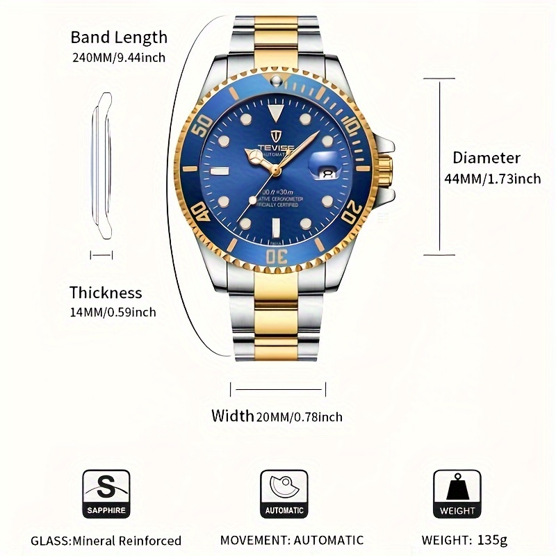 TEVISE Новые мужские механичес – обзор и цена Rolex Watch Datejust