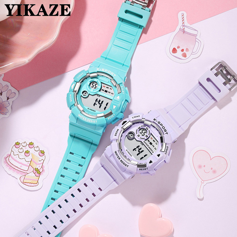 YIKAZE детские часы, модные св – обзор и цена Smartwatch Digital Watches For Kid Boy With Alarm