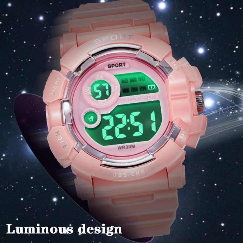 YIKAZE детские часы, модные св – обзор и цена Smartwatch Digital Watches For Kid Boy With Alarm