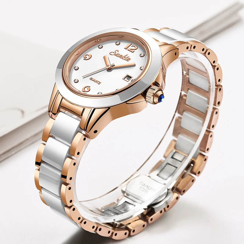 Sunkta модные повседневные ква – обзор и цена Luxury Ceramic Watch