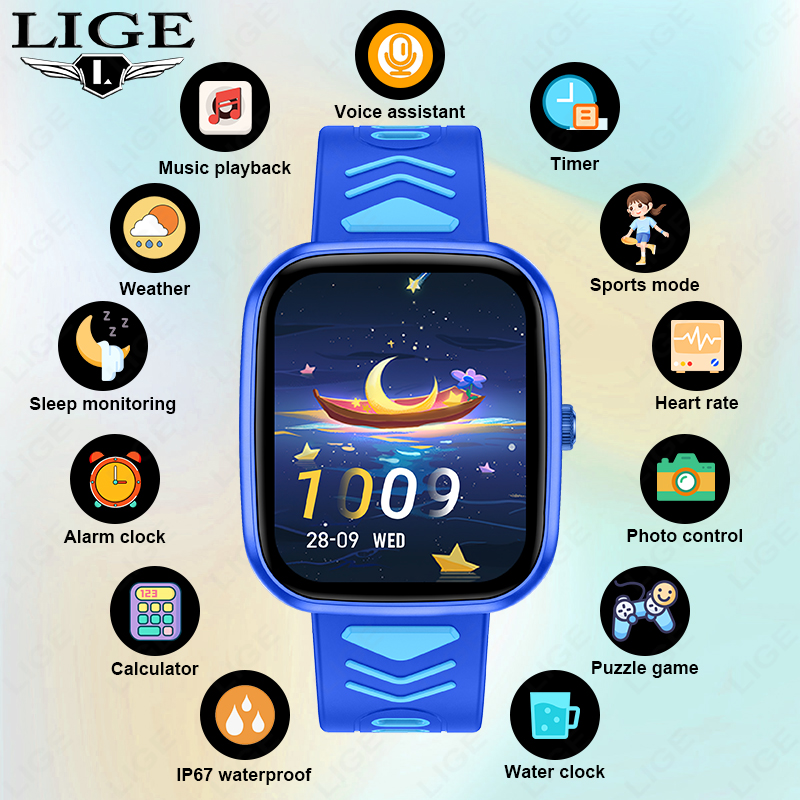 Детские умные часы LIGE с игра – обзор и цена Smartwatch Watches Gift For Boys On Birthday