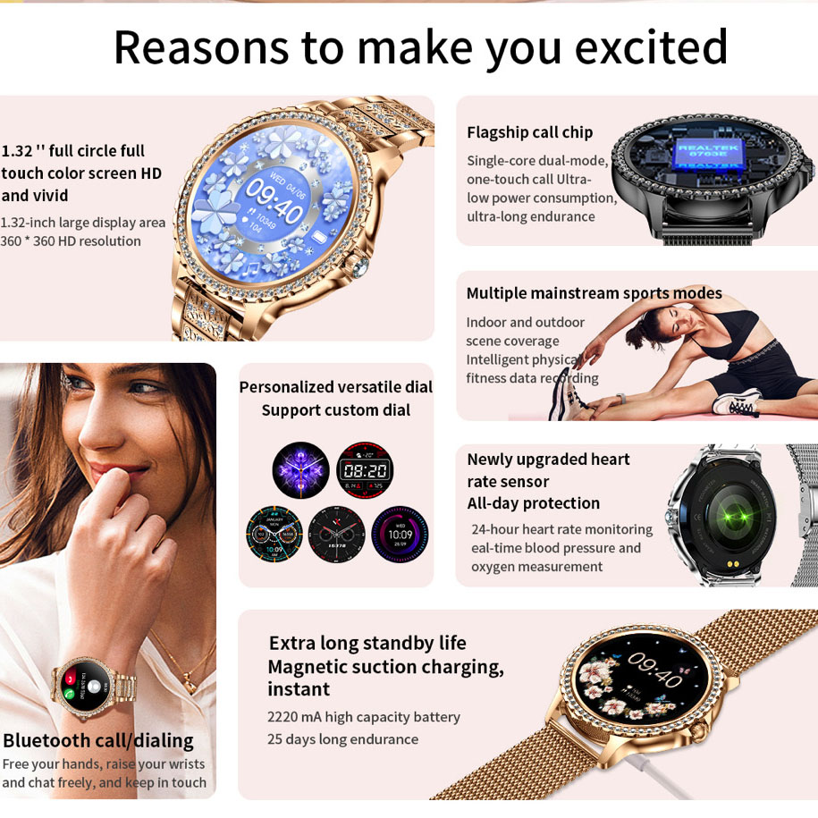 696 новые женские умные часы с – обзор и цена Smartwatch Ladies Watches For Women