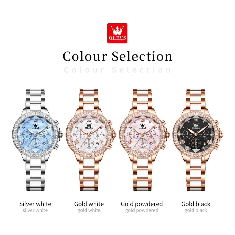 OLEVS 9999 Женские кварцевые ч – обзор и цена Luxury Ceramic Watch