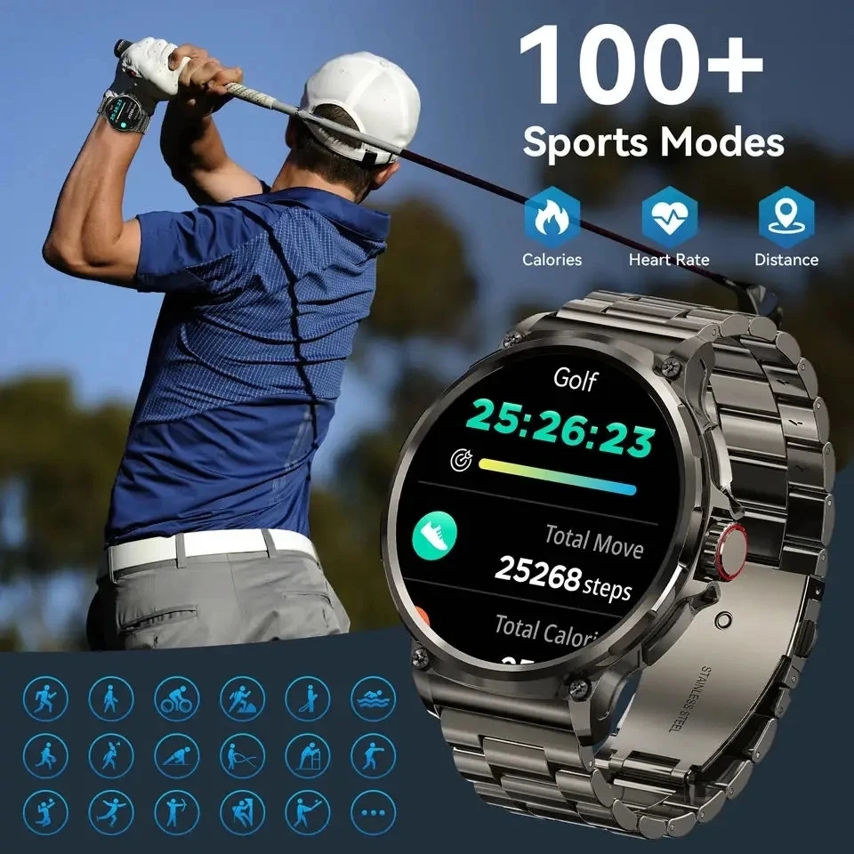Bluetooth-вызов 360*360 1,85-д – обзор и цена Smartwatch Watches For Men With Gps